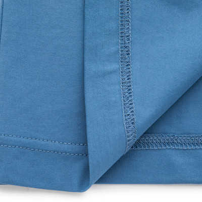 【18秋冬新款】VERRI/VERRI植絨工藝圖案,栩栩生動,圖案效果飽滿的藍色棉質(zhì)圓領(lǐng)修身款長袖T恤-男士長袖T恤