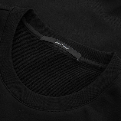 【18秋冬新款】DAVID NAMAN/DAVID NAMAN男士黑色年輪立體圖案植絨工藝圓領衛(wèi)衣-男衛(wèi)衣